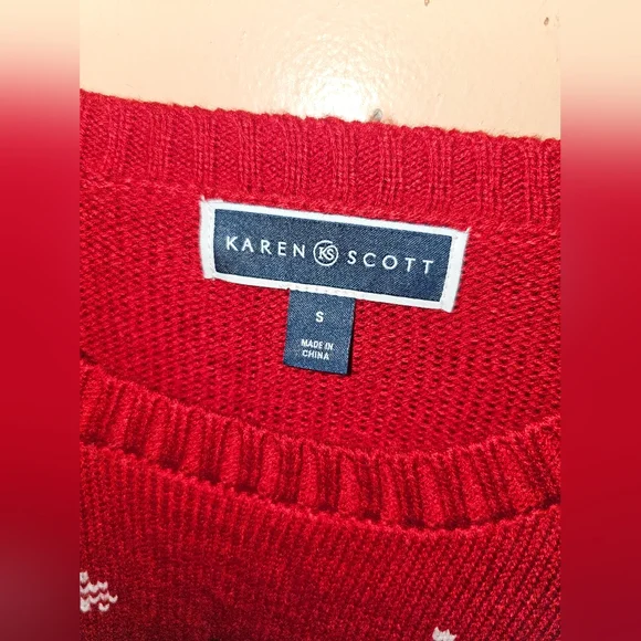 Karen Scott Christmas Cats Sweater Size Small NEW - Picture 2 of 5